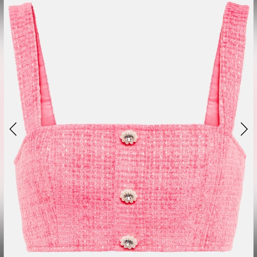 Self-portrait size 6 Pink Bouche Crop Top New with tags embellished tweed